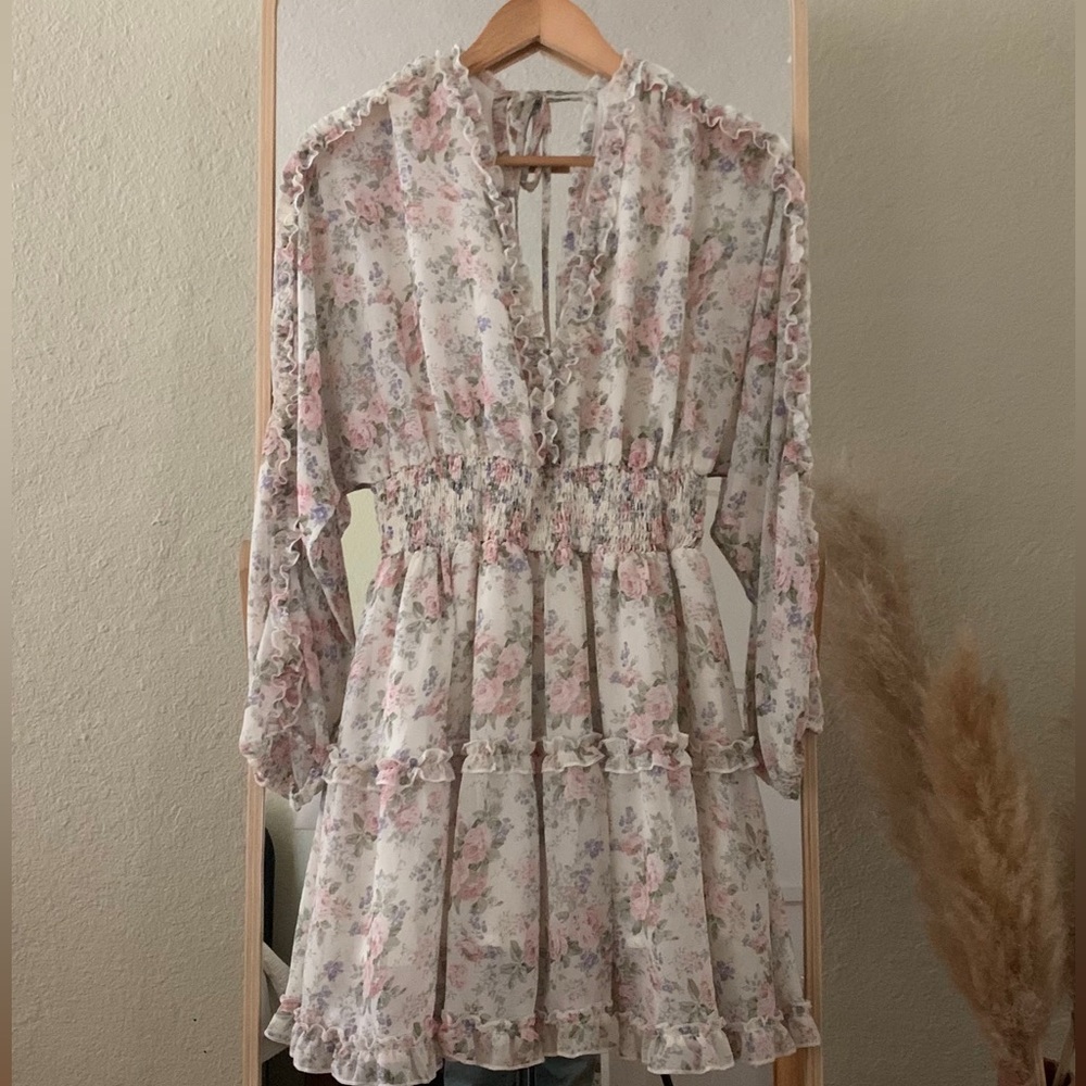 Floral Ruffled Midi Dress - Picture 5 of 11